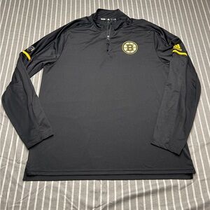 Boston Bruins Adidas NHL Sz XL 1/4 Zip Long sleeve training jacket Men's